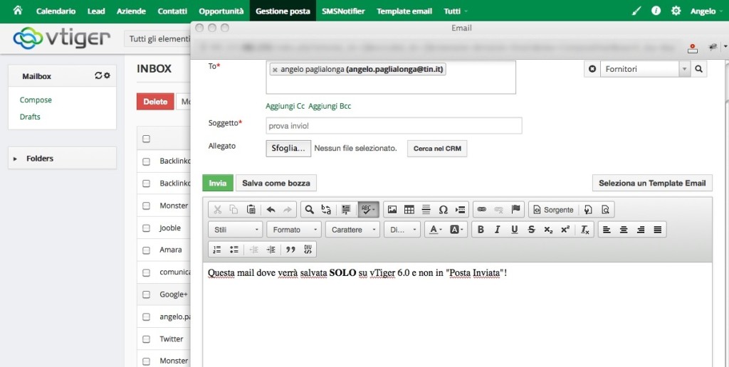 posta inviata vtiger