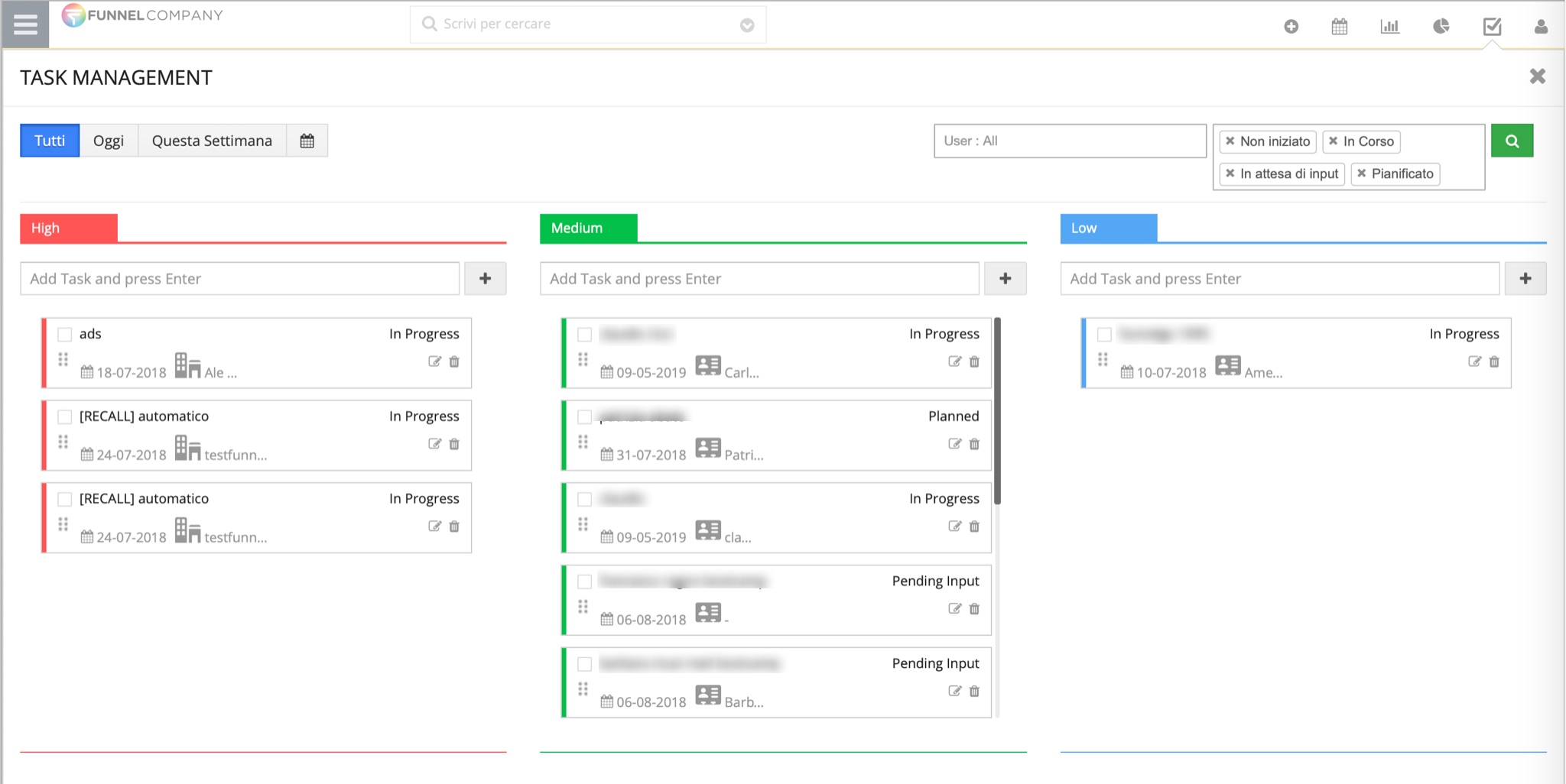 gestione dei task in vtiger 7